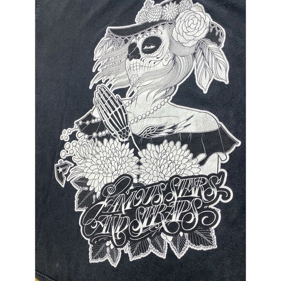 Famous Stars And Straps Shirt SZ XL Day Of the Dead Dia De Muertos Y2K 23pit2pit - Picture 2 of 5